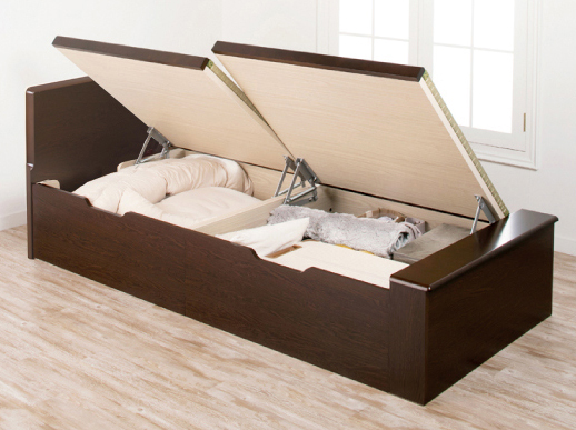 畳ベッド セミダブル 跳ね上げ式 ベッド 大容量 日本製 収納ベッド 