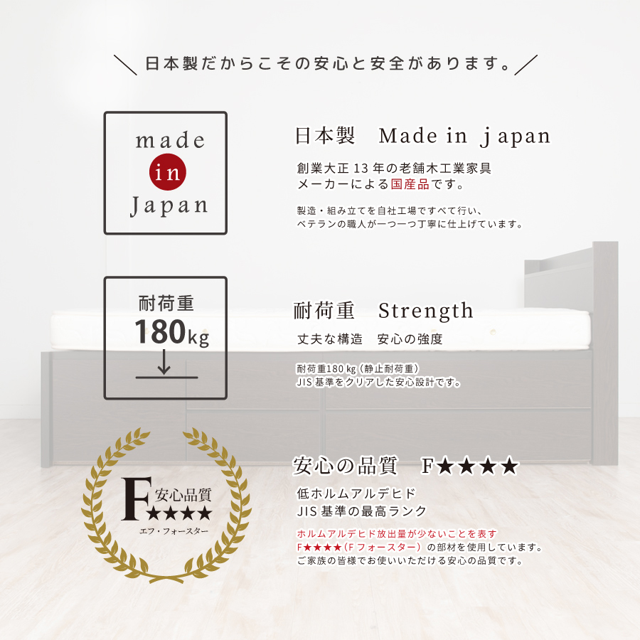 収納付ベッド シングルベッド ベッドフレーム 2BOX ベッド 日本製 コンセント 選べる引出 幅98cm 敷板付き #14【ライトル】 | ブランド登録なし | 13