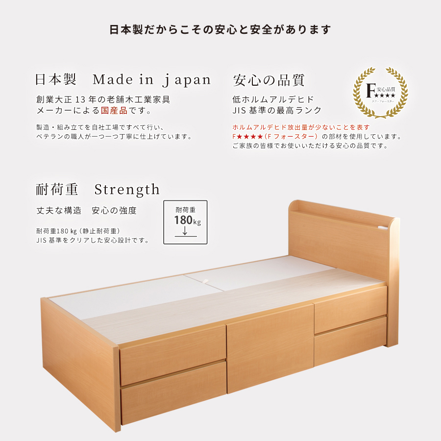 収納付きベッド シングル シングルベッド マクレーン  幅98cm ベッドフレーム 本体フレームのみ｜kaguranger｜21