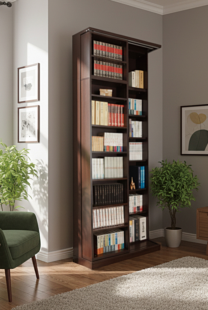 スライド書棚 書架 スライド 本棚 日本製 幅84 高さ237cm オープン2列