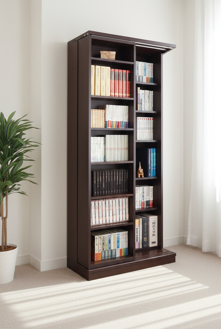 スライド書棚 書架 スライド 本棚 日本製 幅84 高さ192cm レギュラー