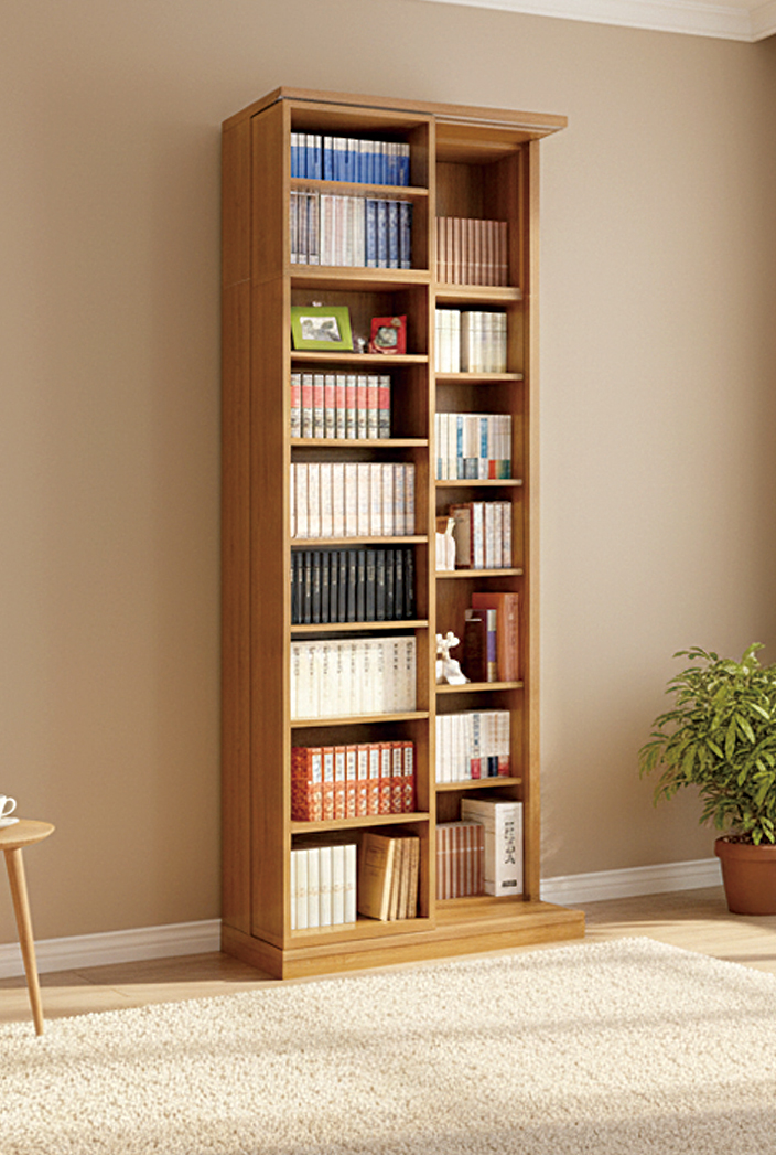 スライド書棚 書架 スライド 本棚 日本製 幅84 高さ237cm オープン2列