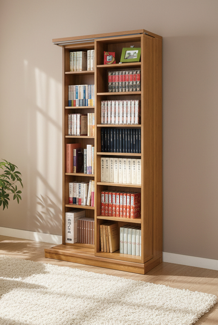 送料無料　スライド　本棚　日本製 スライド書棚 書架 スライド 本棚 日本製 幅84 高さ192cm レギュラー