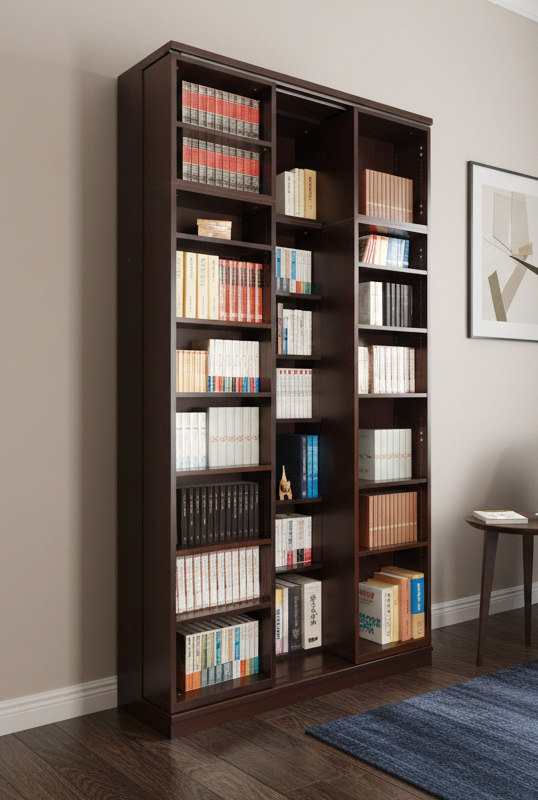 スライド書棚 書架 スライド 本棚 日本製 幅127 高さ237cm オープン3列