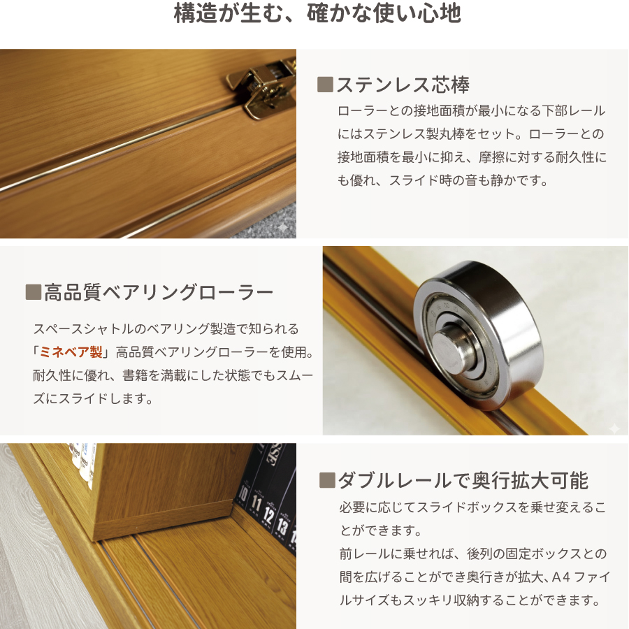 スライド書棚 書架 スライド 本棚 日本製 幅127 高さ237cm オープン3列 上置き付き 関東地区は組立設置込みの画像