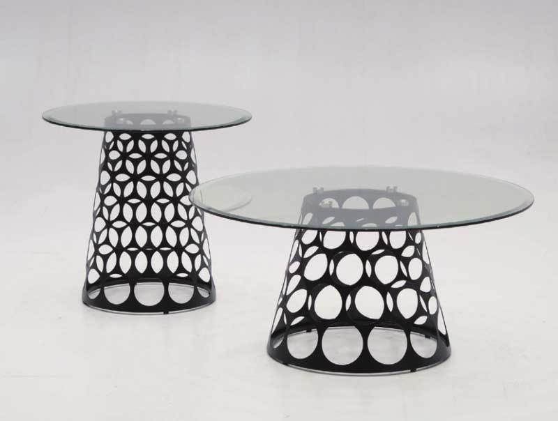 造形美 サイドテーブル ガラステーブル おしゃれ円形モダンリビング 