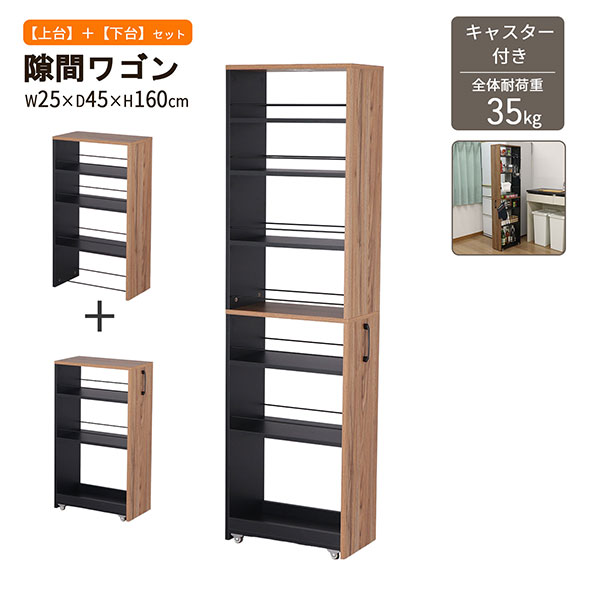 隙間 ラック すき間 ワゴン ハイタイプ 幅25cm 奥行45cm 高さ160cm