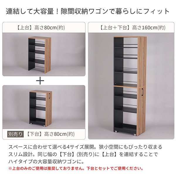 隙間 ラック 上台のみ 完成品 幅30cm 奥行45cm 高さ80cm キッチン 隙間