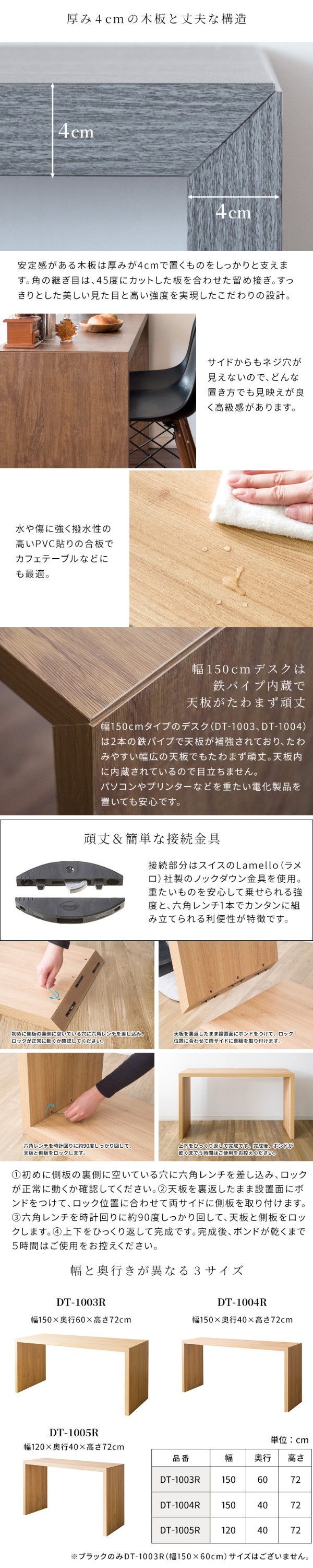 デスク シンプル パソコンデスク 150×60 カフェ風 テーブル