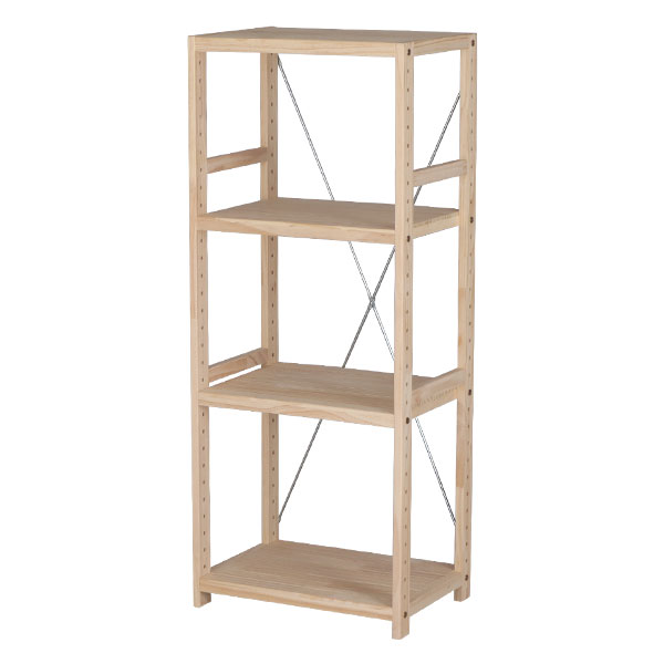 ウッドラック 4段 幅42.5cm 奥行30cm 高さ105cm スリムラック 木製