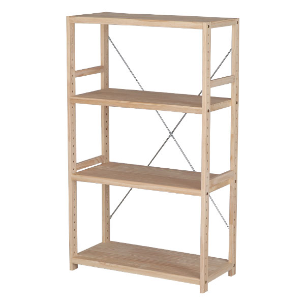 ウッドラック 4段（オープンシェルフ）｜ラック、シェルフ、本棚