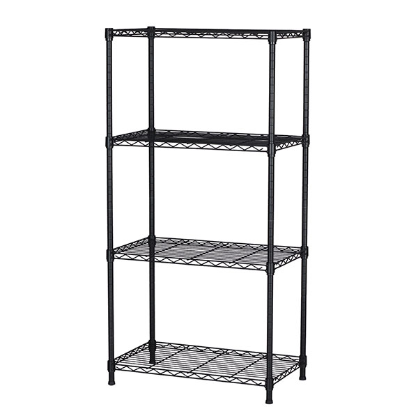 スチールラック 4段 幅60cm 奥行35cm 高さ120cm ブラック 黒 キッチン