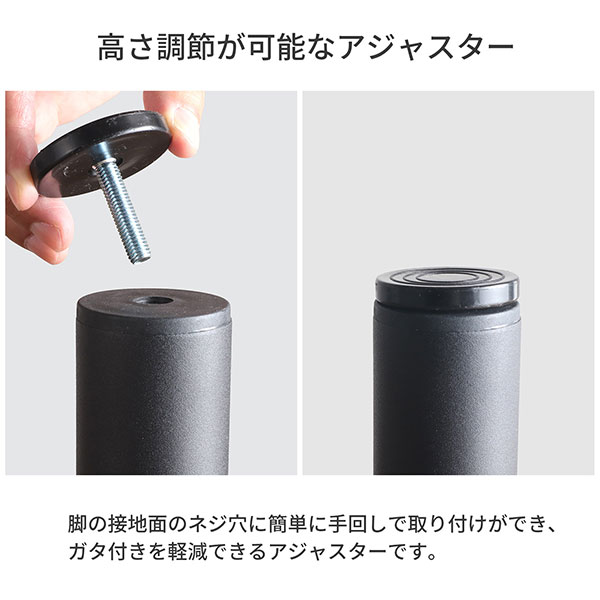 テーブル 脚 パーツ アジャスター 4個セット DIY ねじ径M8 幅5cm 奥行