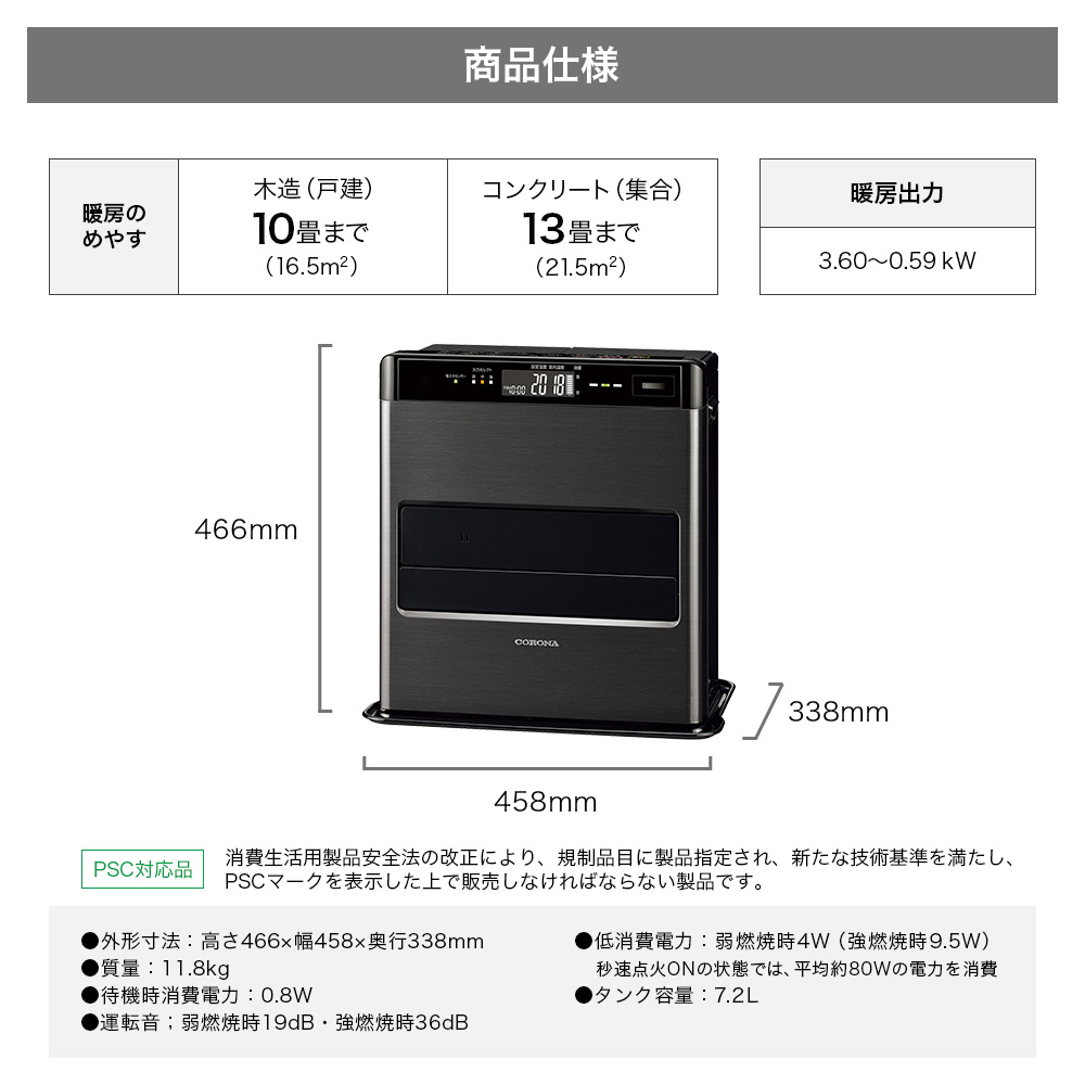 コロナ電業 コロナ 石油ファンヒーター FH-CWZ36BYG(KG) 暖房器具 木造