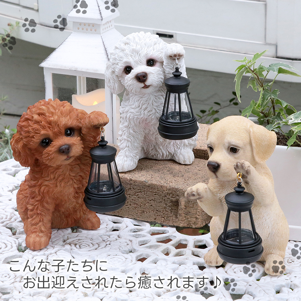 ソーラーライト 犬 オブジェ オーナメント ガーデンオーナメント 置物
