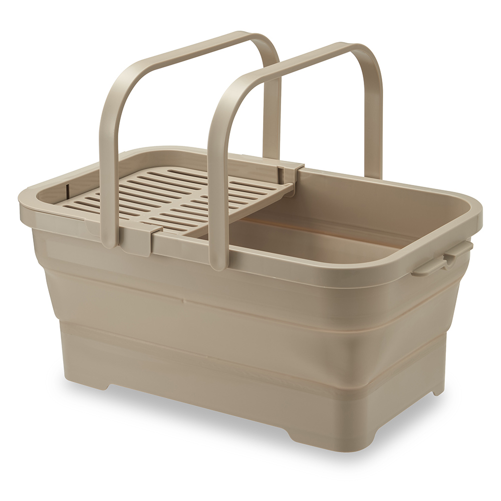 おりたためるバスケット15L ちょい置きトレー付 折り畳み 折りたたみ
