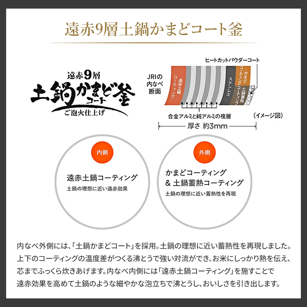 TIGER 圧力IHジャー炊飯器 炊きたて JRI-C060 3.5合 日本製 かまど 3年保証 0.63L 予約機能 早炊き 洗いやすい コンパクト 保温 調理 タイガー_5