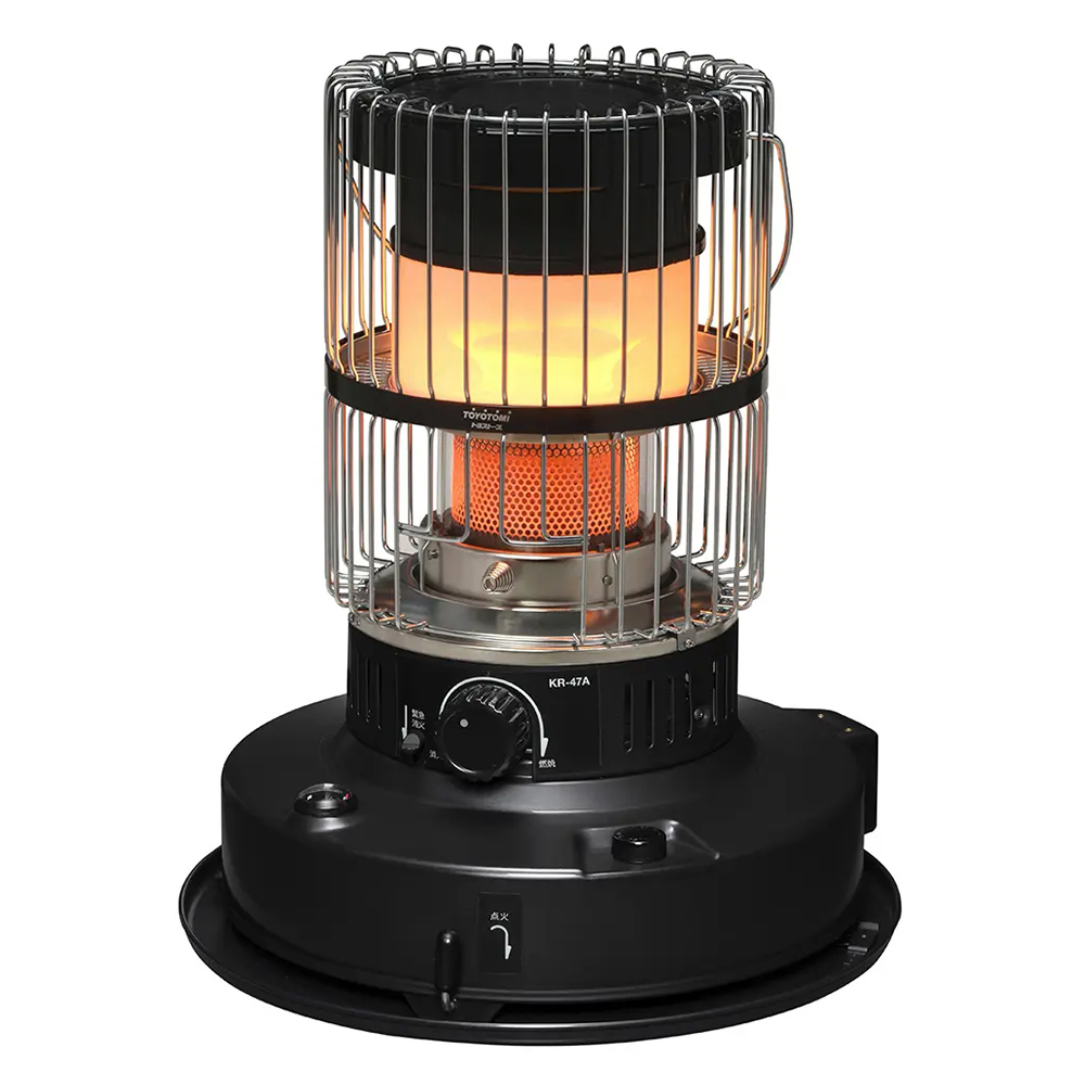 TOYOTOMI KR-47A ブラック & ケース トヨトミ 石油ストーブ KR-47A ブラック グレー ホワイト TOYOTOMI