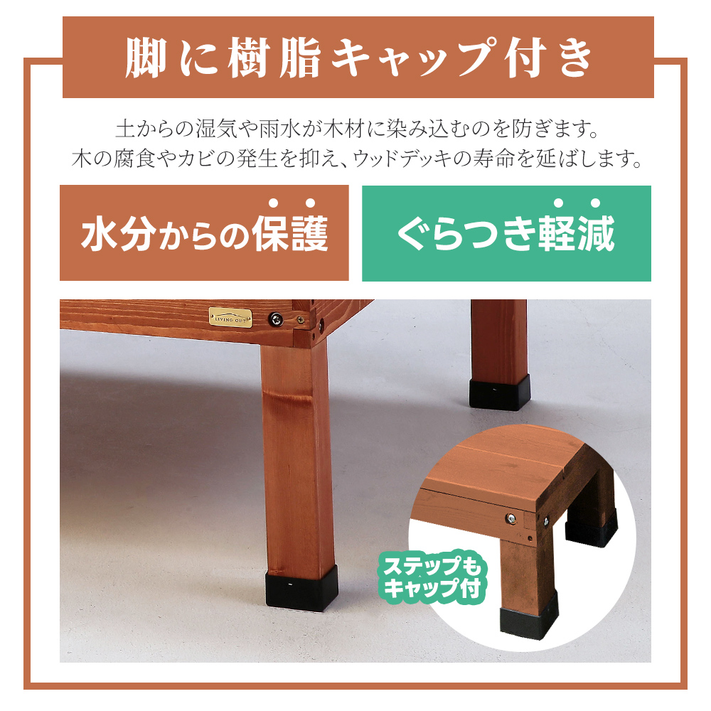 ウッドデッキ 幅120cm 天然木 簡単組立 縁台 庭 ベランダ DIY おしゃれ