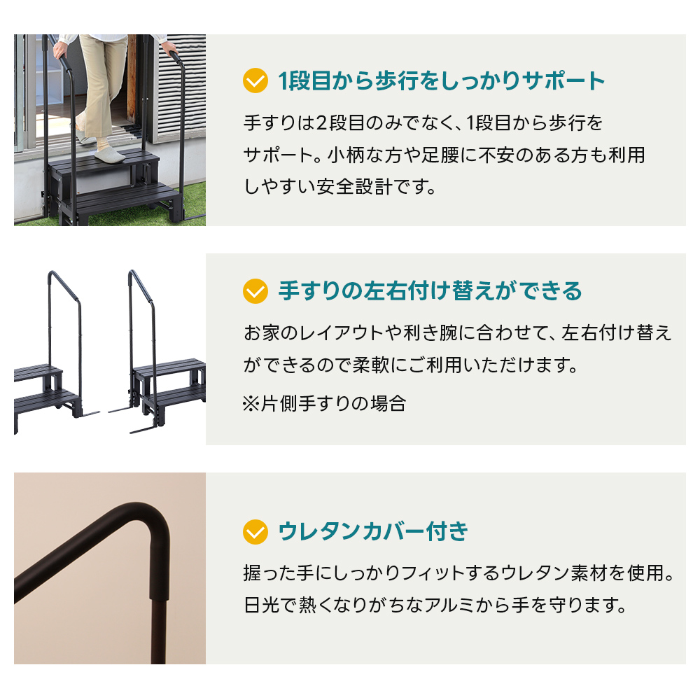 ステップ 2段 手すり付き段差ステップ 屋外 ...の詳細画像3