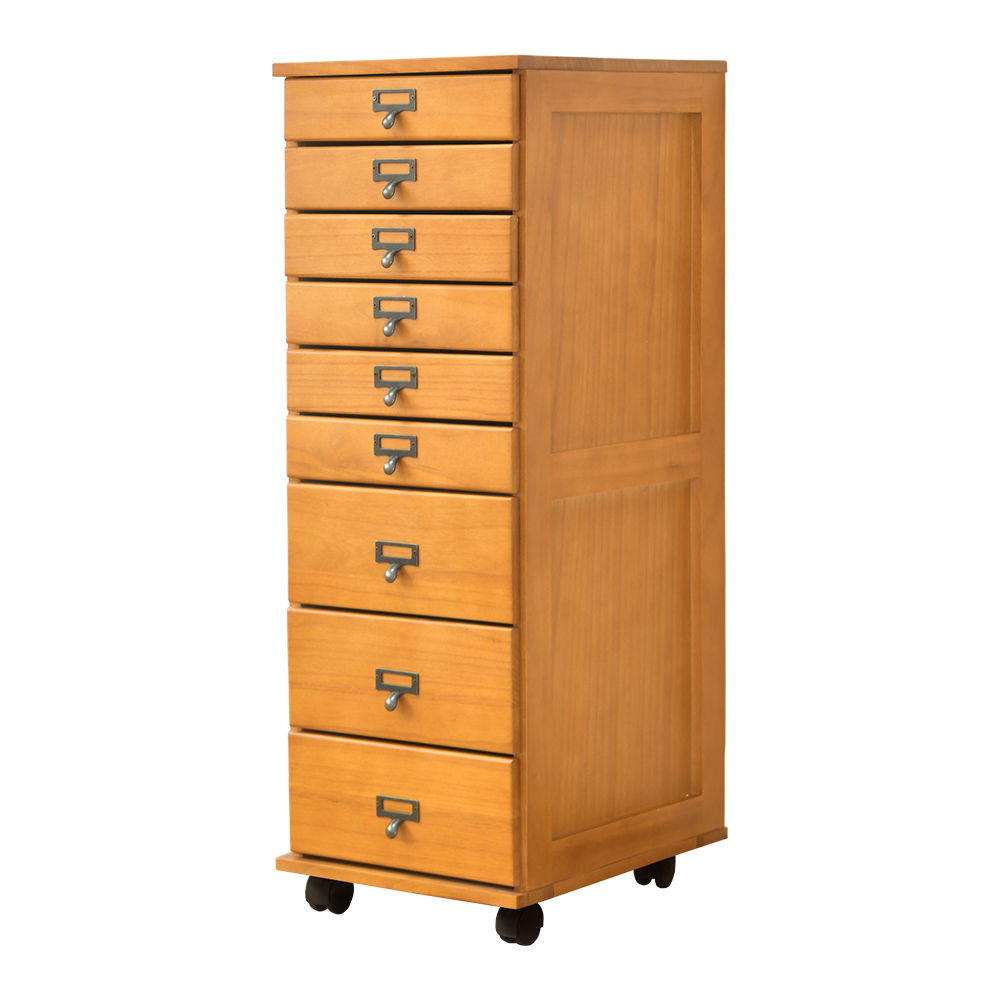 リビングチェスト 木製 収納 B4が入る 引き出し 9段 ラック