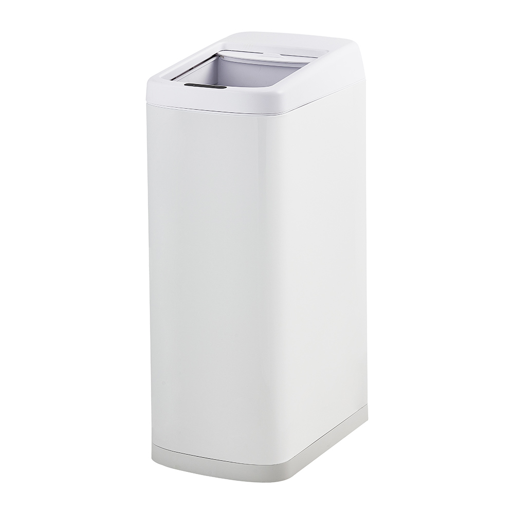 センサー式ゴミ箱 上向き自動開閉ゴミ箱 50L ふた付きダストボックス ホワイト 50L ゴミ箱 シャッター式開閉 センサーダストボックス スリム