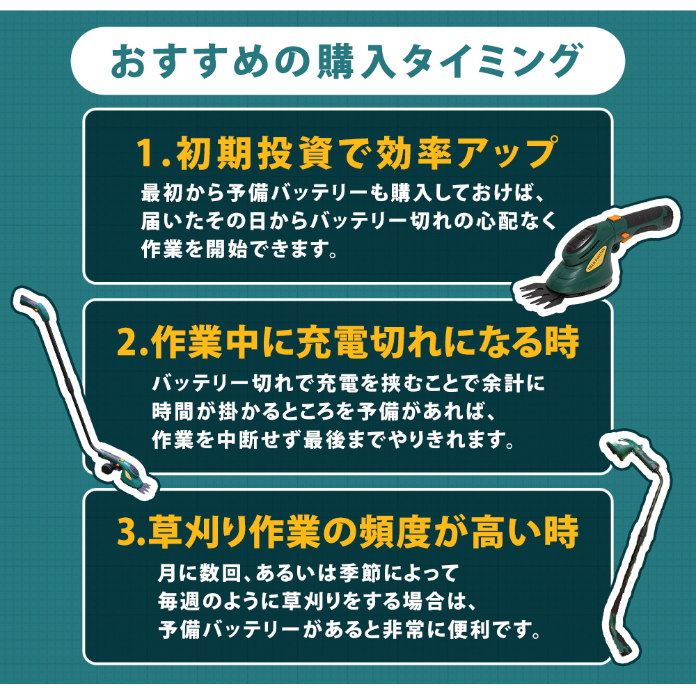 単品販売 バッテリー 3way草刈り機専用 リ...の詳細画像2