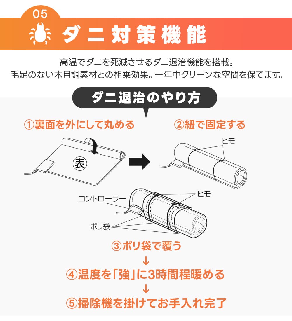 TEKNOS（テクノス） 電気カーペット ホットカーペット 3畳 防水 温度