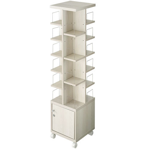 ぼん家具 【完成品】コミックラック 回転 キャスター 扉付き ぼん家具 【完成品】コミックラック 回転 キャスター 扉付き