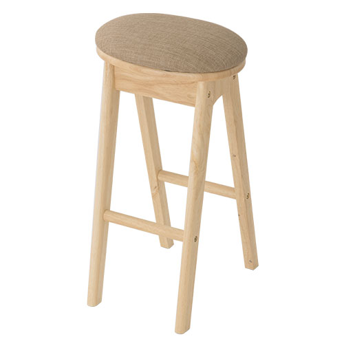 ぼん家具 【完成品】 木製スツール 椅子 ファブリック クッション座面