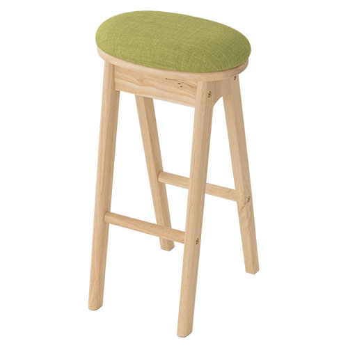 ぼん家具 【完成品】 木製スツール 椅子 ファブリック クッション座面