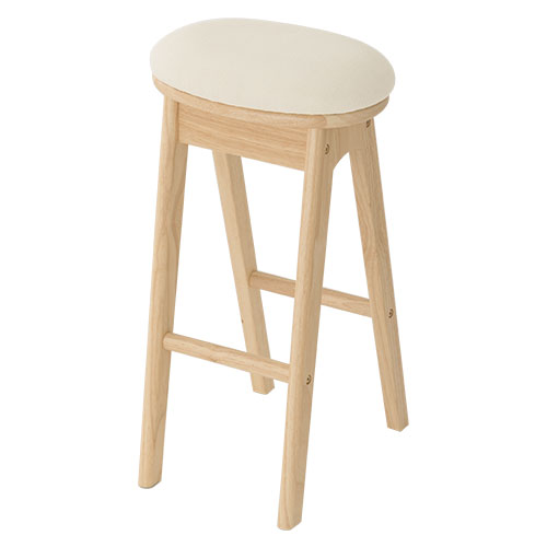 ぼん家具 【完成品】 木製スツール 椅子 ファブリック クッション座面
