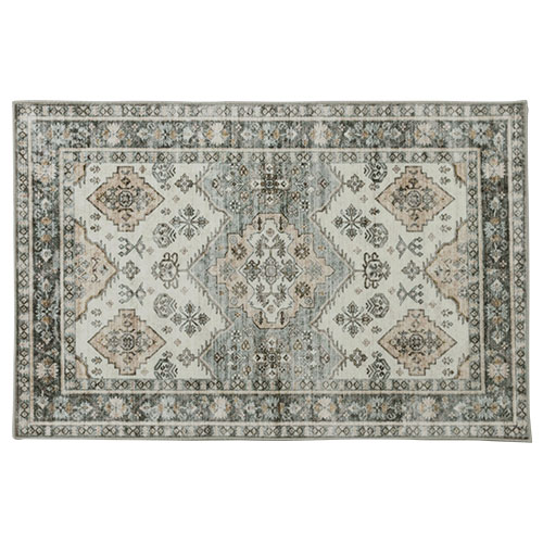 ぼん家具 玄関マット 幾何学 オリエンタル柄 プリント 玄関ラグ