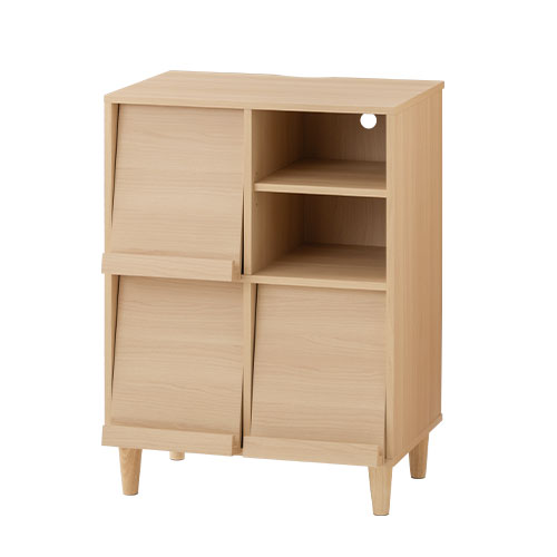 ぼん家具 キャビネット マガジンラック フラップ扉 リビングボード