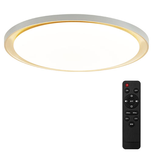 ぼん家具 led シーリングライト 調光調色 6畳 丸 ゴールド塗装 薄型