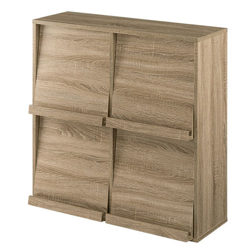 スライド本棚 木製 収納 約 奥行30cm 多目的ラック 収納棚 扉付き A4 ラック 整理棚 完成品