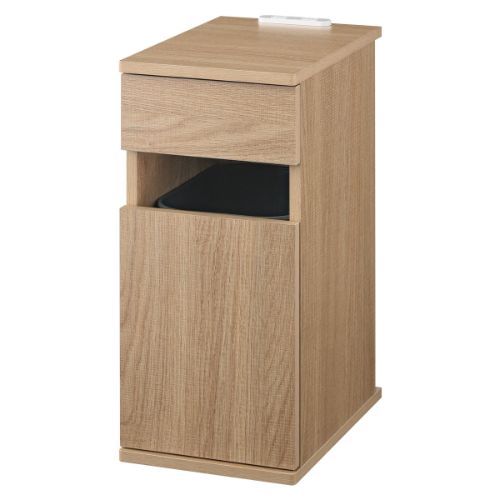 サイドテーブル コンセント付き ゴミ箱 14L 引き出し 1664① ぼん家具 【完成品設置付き】 サイドテーブル コンセント付き