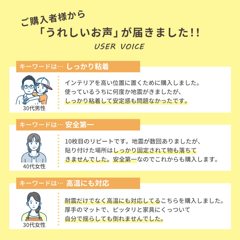 耐震マット 40×40 耐震グッズ 転倒防止マット 耐震シート 耐震シール 耐震パッド 地震対策 防災グッズ 転倒防止 家具 耐震 ジェル 地震 滑り止め おしゃれ | ぼん家具 | 02