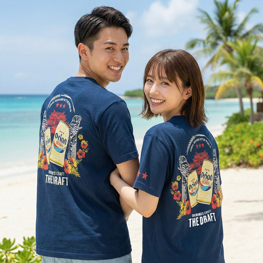 オリオンビール tシャツ 正規品 龍紺 ネイビー 首里城デザイン メンズ