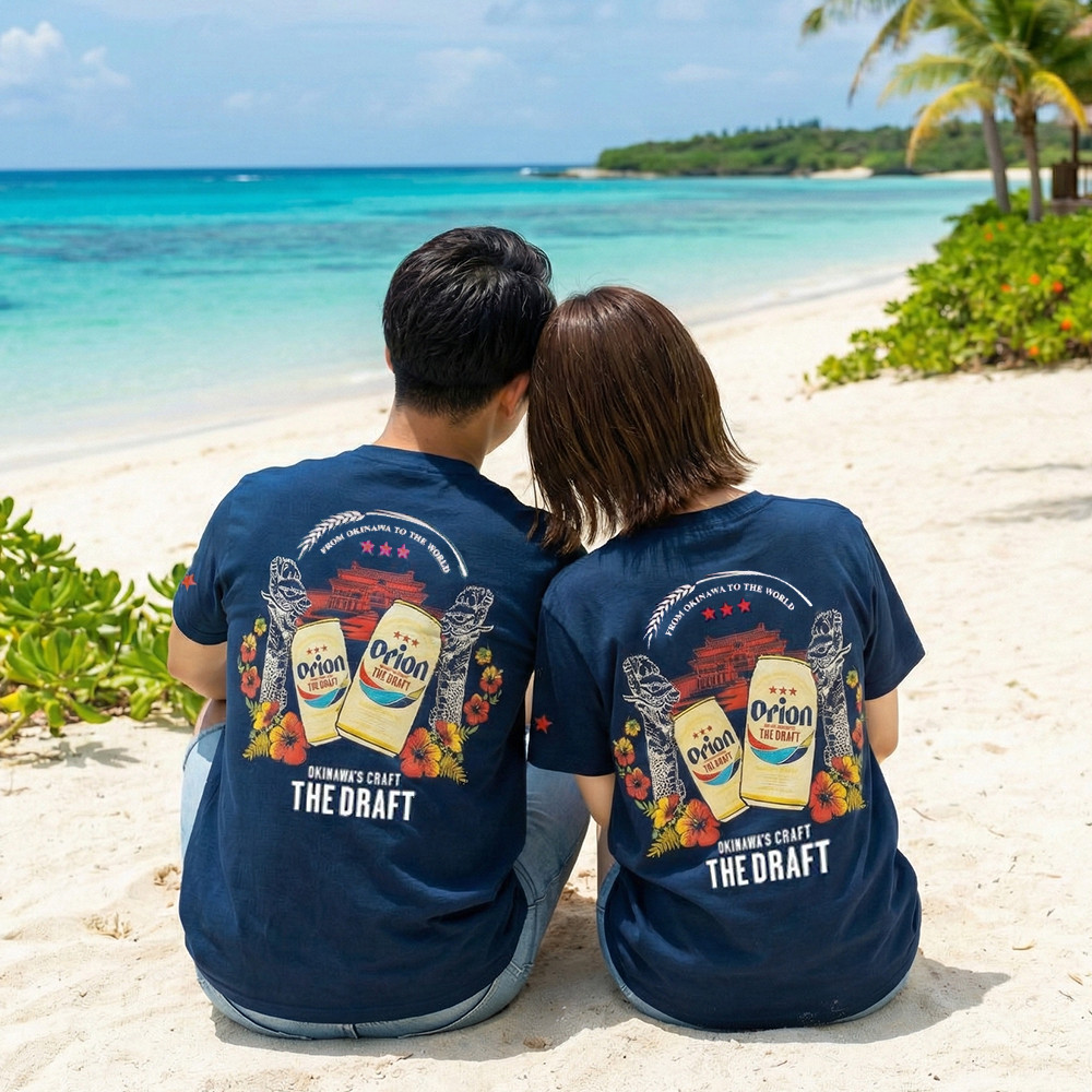 オリオンビール tシャツ 正規品 龍紺 ネイビー 首里城デザイン メンズ