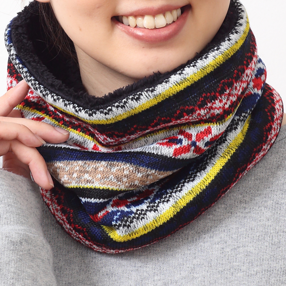 ネックウォーマー レディース メンズ ノルディック柄 雪 防寒 暖かい