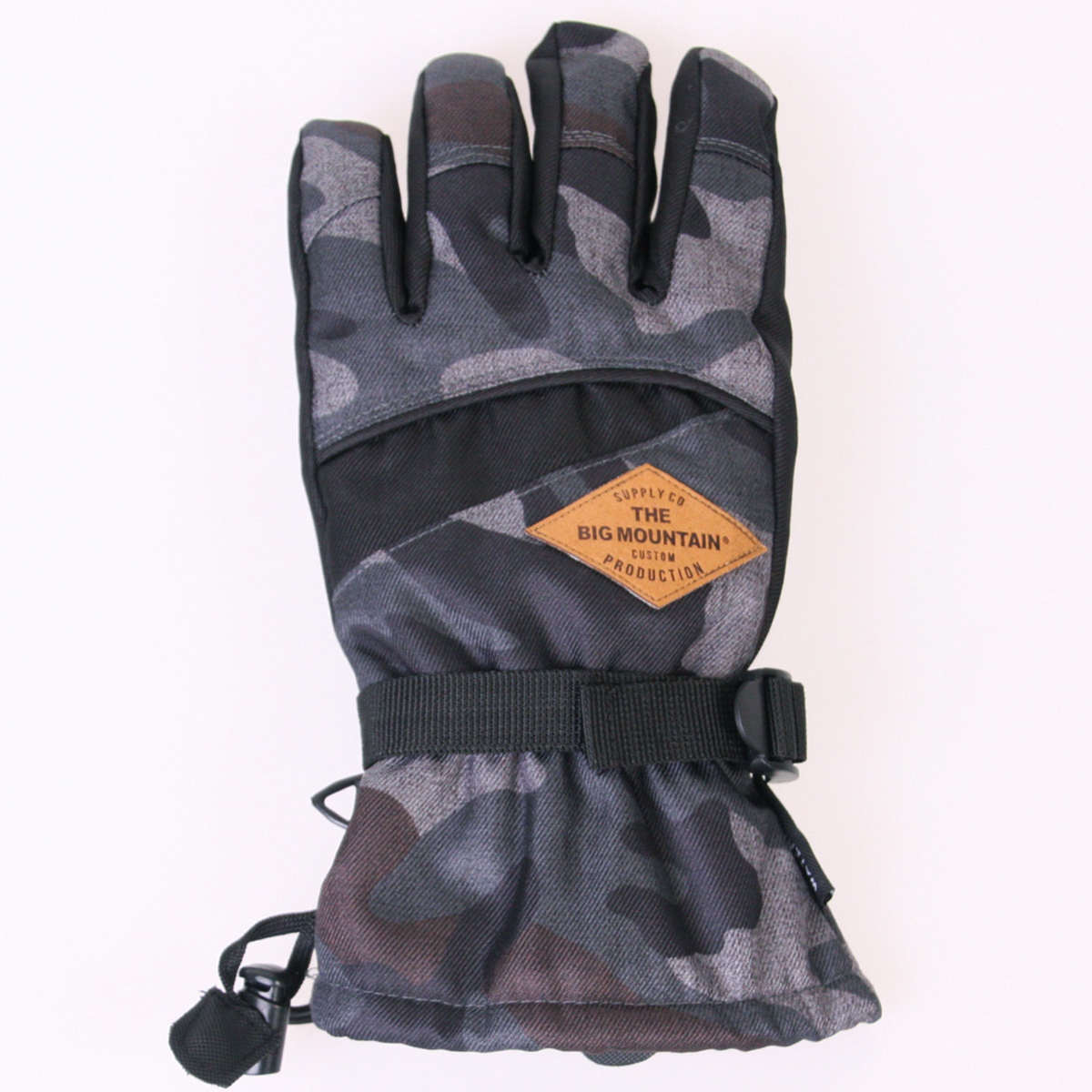 防水 スキー手袋 メンズ 五本指 スキーグローブ スノーボード スノボ 防寒 スノーグローブ 暖かい 雪 カモフラージュ柄 ミリタリー アジャスト ドローコード｜kaiatta｜02