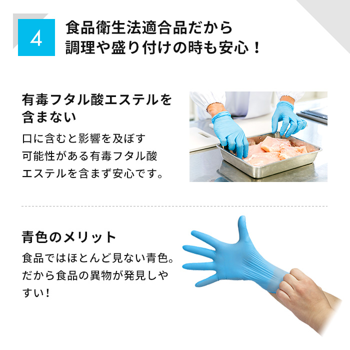 [在庫あり] 衛生用 ニトリル手袋 使い捨てゴム手袋 Mサイズ 青 粉なし 