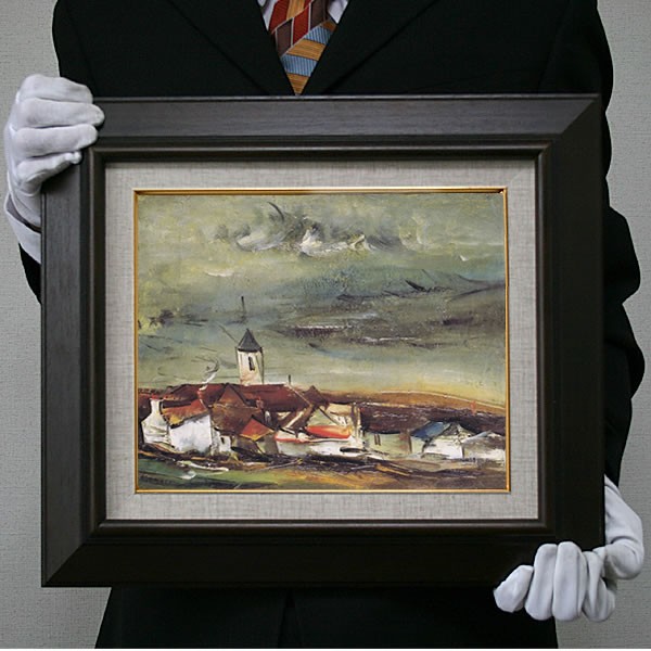 佐伯祐三：靴屋（コルドヌリ）（F3号・273×220） : 絵画販売ドット