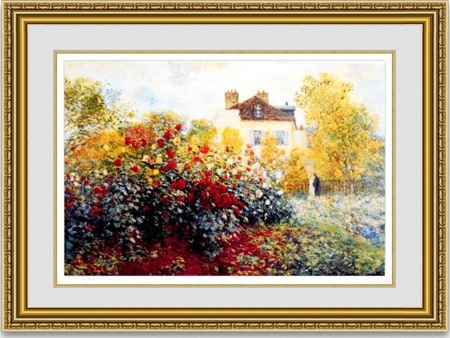 額縁.絵画.イタリア製.クロード・モネ.ボルディゲラの情景.輸入