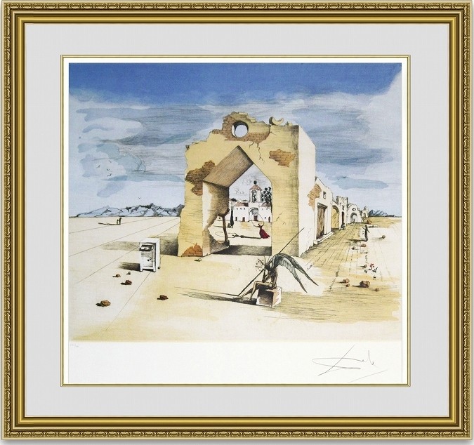 絵画販売 ダリ パラノイク・ヴィレッジ 額縁付き : 絵画販売のアート