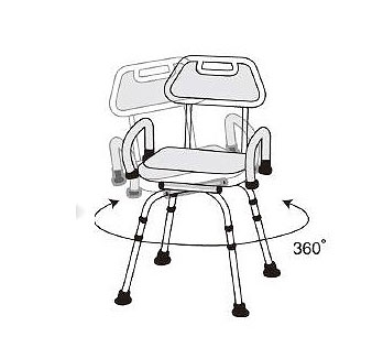 シャワーいす（回転式） HS4335 座面回転シャワーチェア : 介護用品