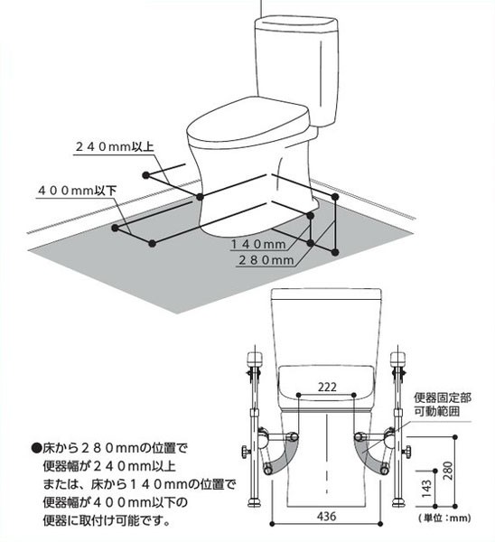 対応便器サイズ
