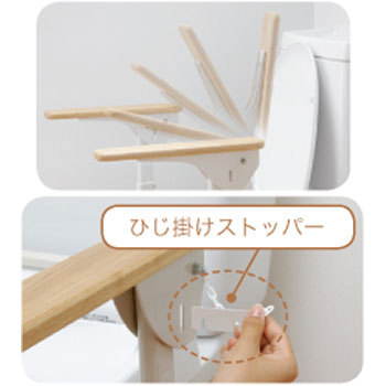 安寿 洋式トイレ用フレームS-はねあげR-2 （スチール）プラスチックひじ掛けの説明