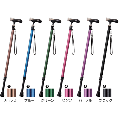 抗菌 伸縮杖 イージーソフトグリップ 伸縮アルミ杖 ベーシック 径24mm